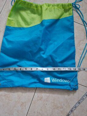 Simple Lightweight Super Thin Microsoft Green Blue Drawstring Bag Easy Practical